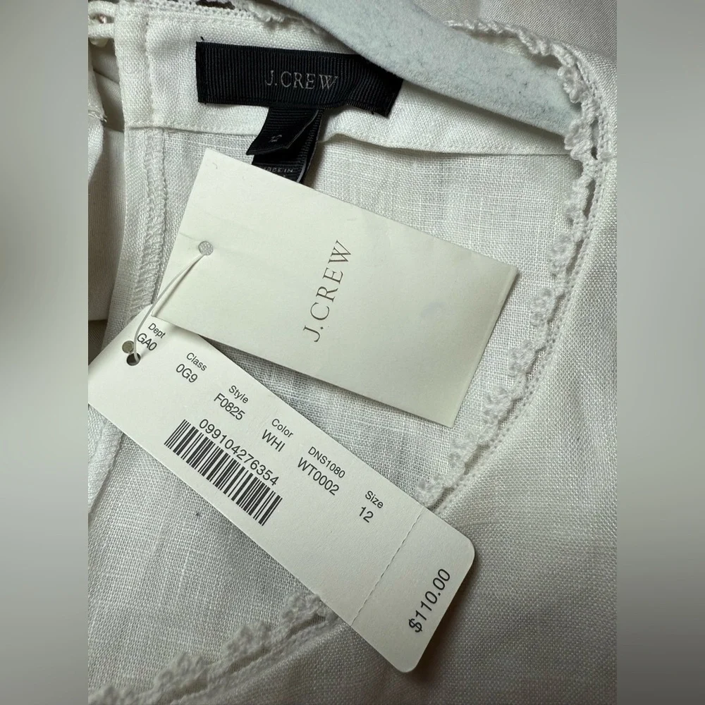 BRAND NEW J CREW white linen blouse women’s size 12 - Picture 11 of 13